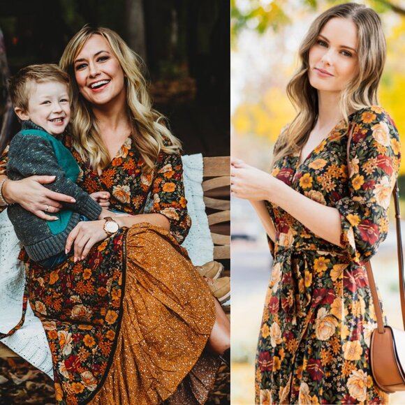 Farm Rio Madrid Maxi Dress Anthropologie Floral Gold Yellow Wrap High Low XS - Picture 10 of 12